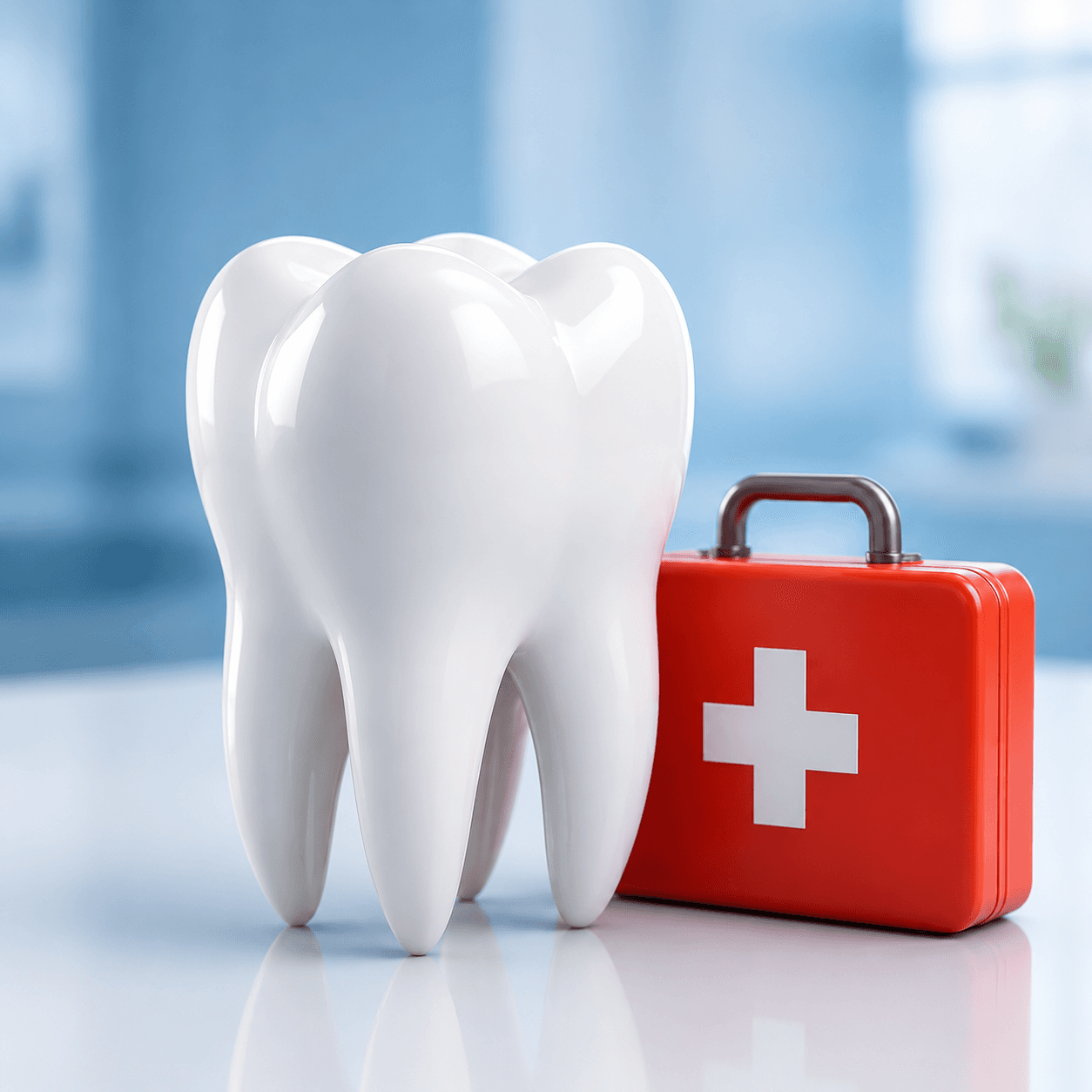 Dentist providing urgent dental care to a patient